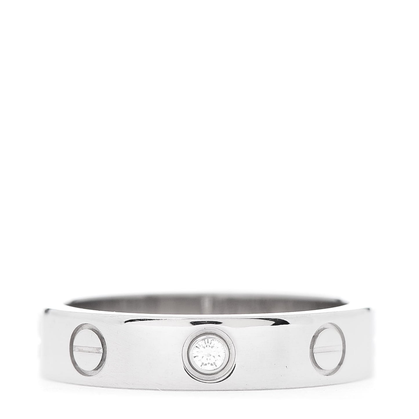 18K White Gold Diamond 4mm LOVE Wedding Band Ring 50 5.25