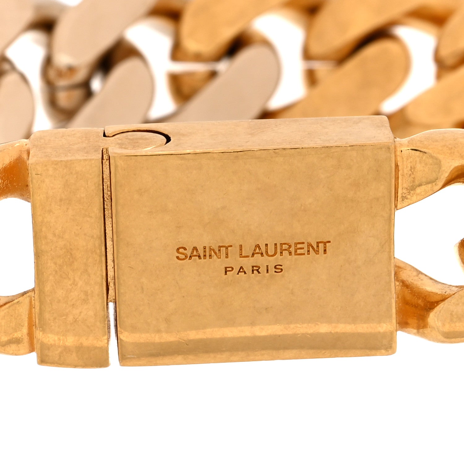 Saint Laurent Metal Two Tone Chain Link Bracelet Gold 4 of 5