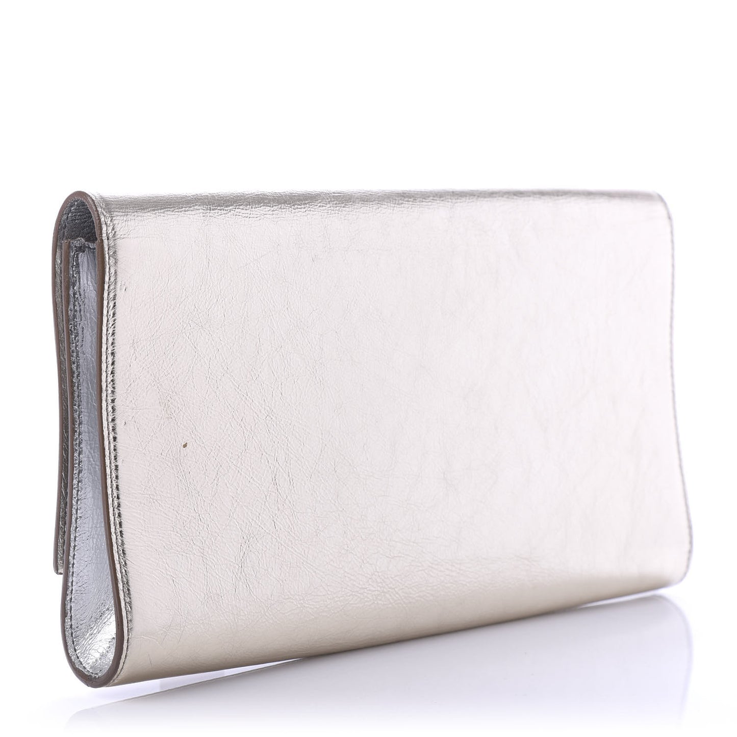 Metallic Calfskin Monogram Large Belle De Jour Clutch Silver