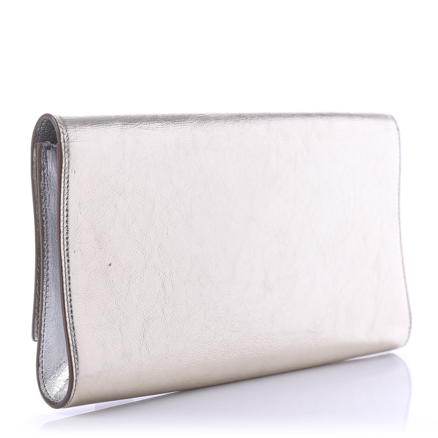 Saint Laurent Metallic Calfskin Monogram Large Belle De Jour Clutch Silver 3 of 9