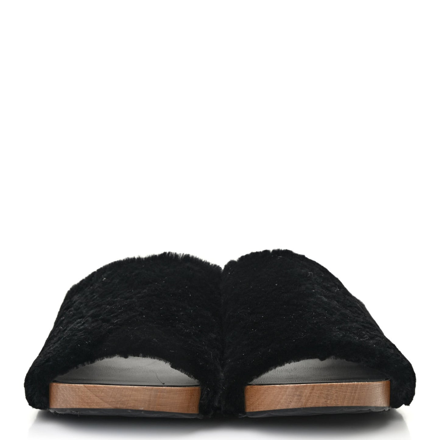 Rabbit Lambskin Fur Mules 37 Black