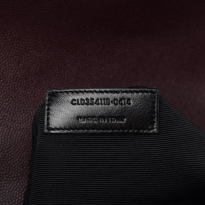 Saint Laurent Grain De Poudre Matelasse Chevron Large Monogram Satchel Rouge Legion 7 of 11