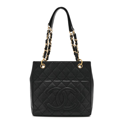 Chanel Caviar Quilted Petit Shopping Tote PST Black 1 of 10