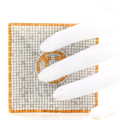 Hermes Porcelain Mosaique Au 24 Square Plate N°1 Gold 2 of 5