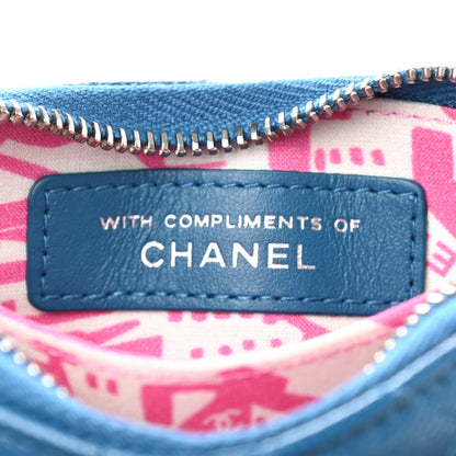 Chanel Caviar Quilted Zip Coin Purse Blue 6 of 9