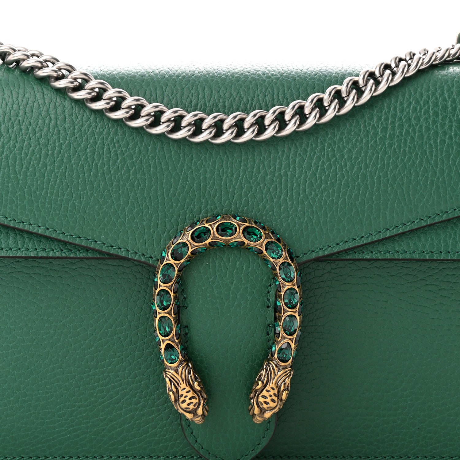 Gucci Pebbled Calfskin Small Dionysus Shoulder Bag Emerald 8 of 11