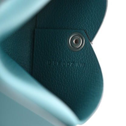 Hermes Chevre Mysore Calvi Card Case Vert Bosphore 7 of 10