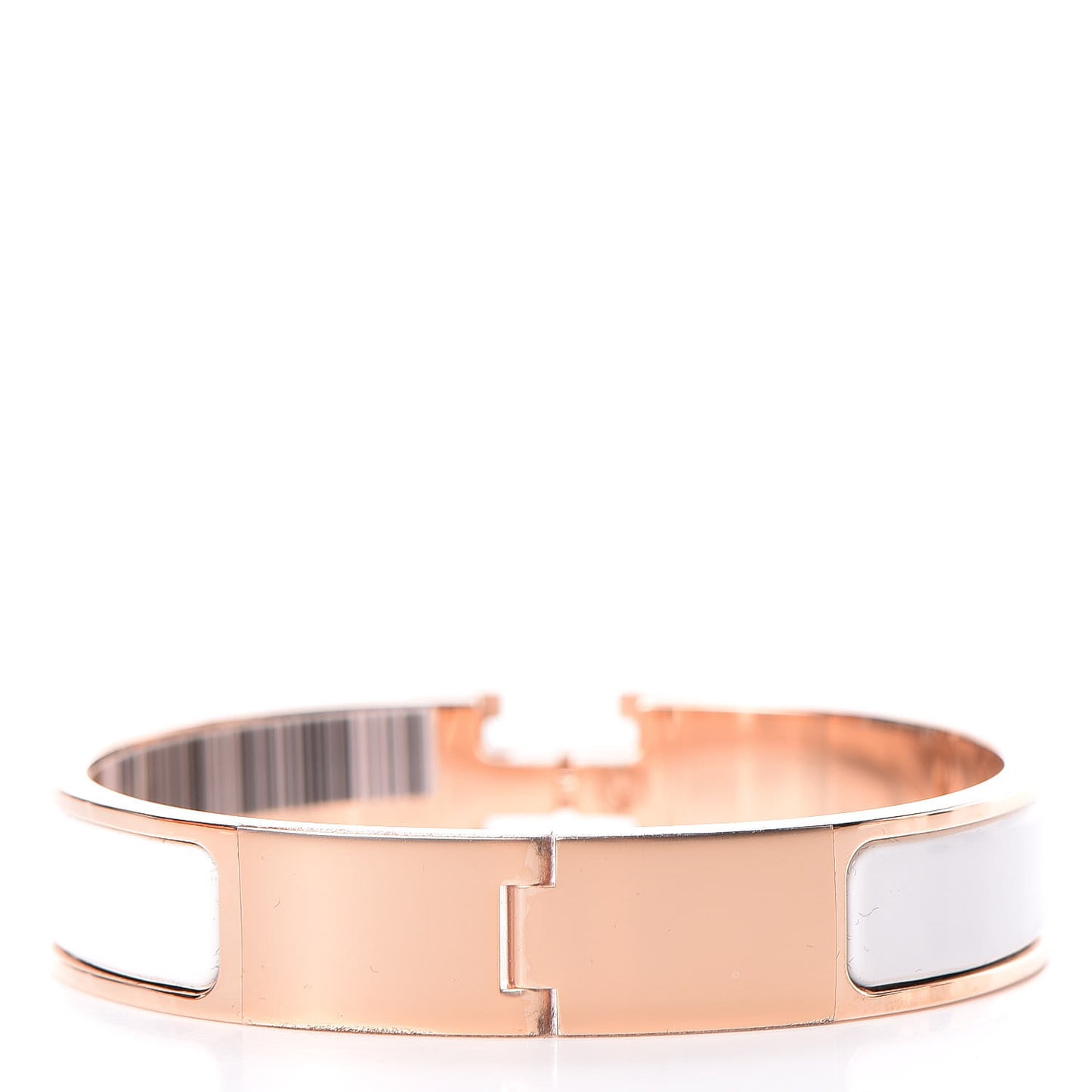 Enamel Narrow Clic Clac H Bracelet PM White