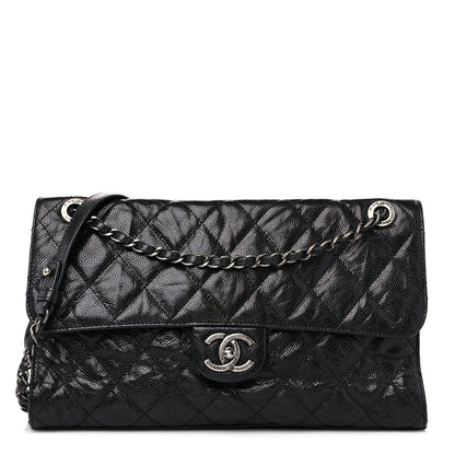 Chanel Crumpled Grained Calfskin Jumbo CC Crave Flap Black 1 of 15