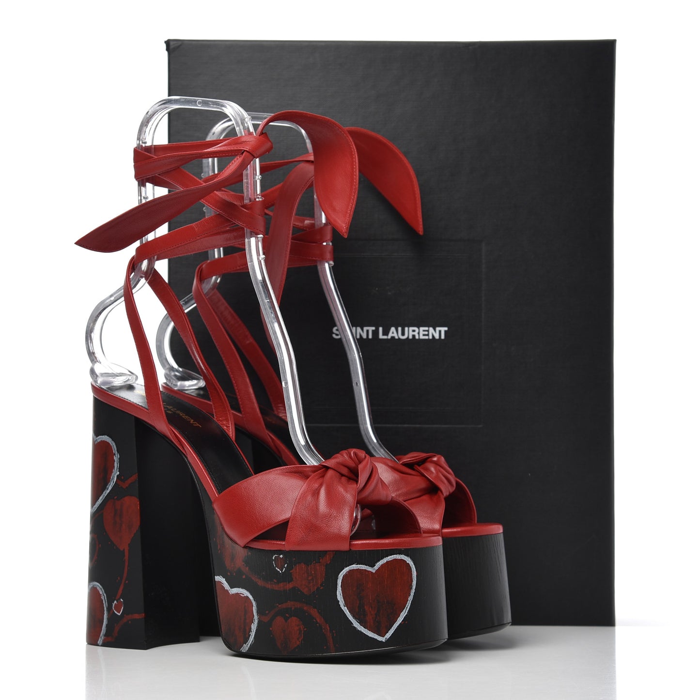 Nappa Heart Paige 85 Platform Sandals 40 Rouge Eros