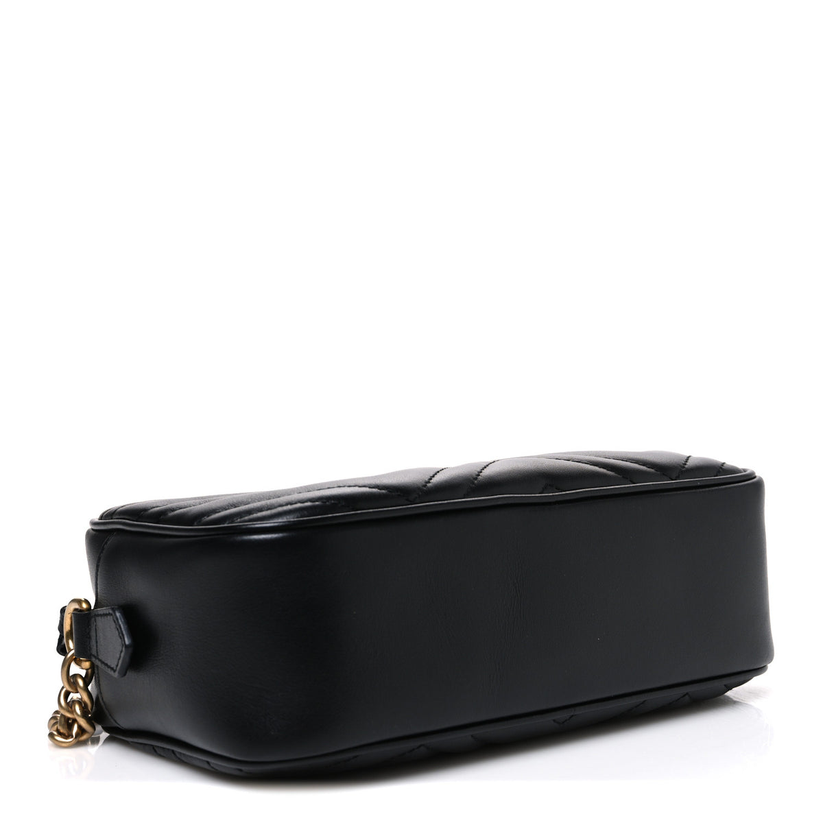 Calfskin Matelasse Small GG Marmont Chain Shoulder Bag Black