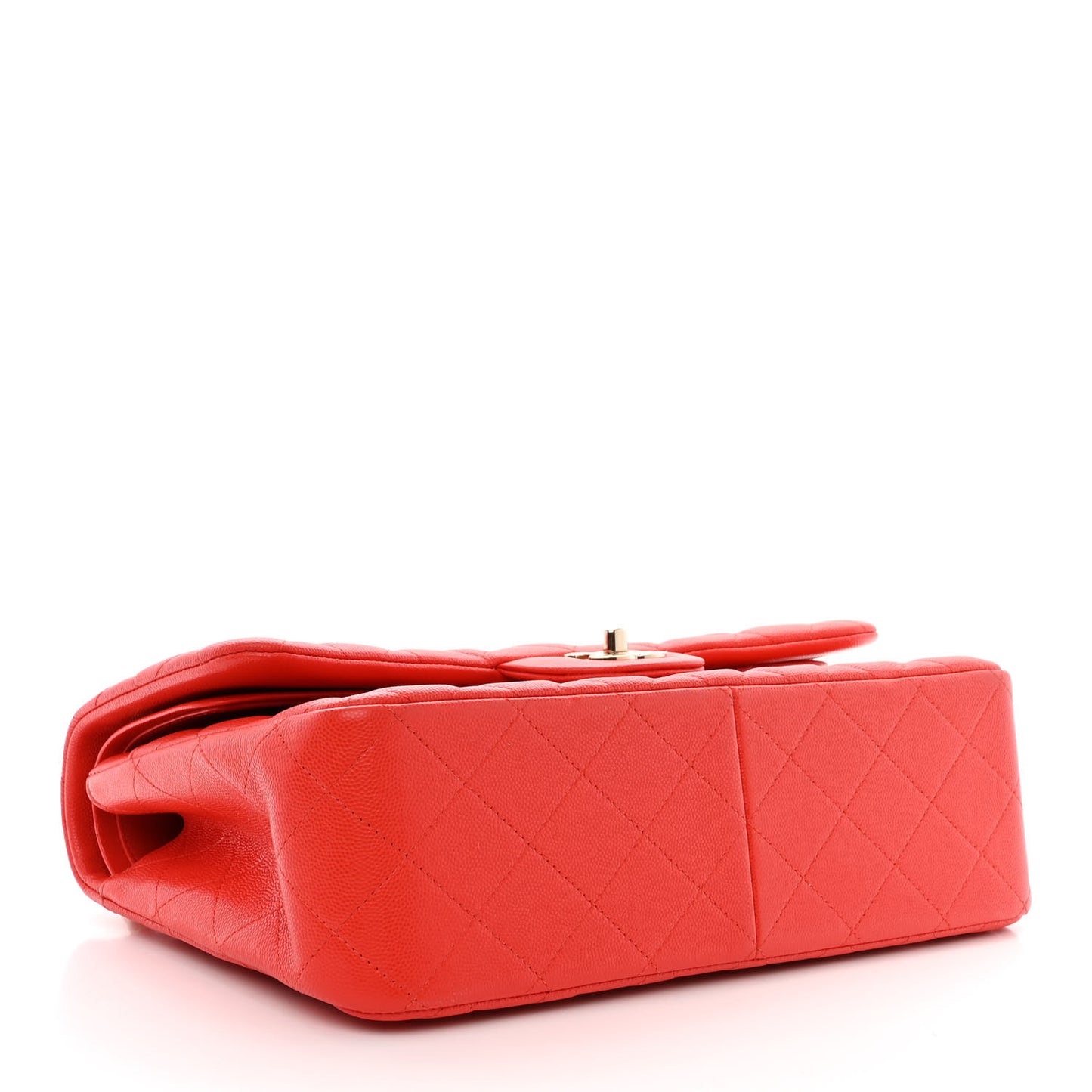 Caviar Quilted Jumbo Double Flap Red