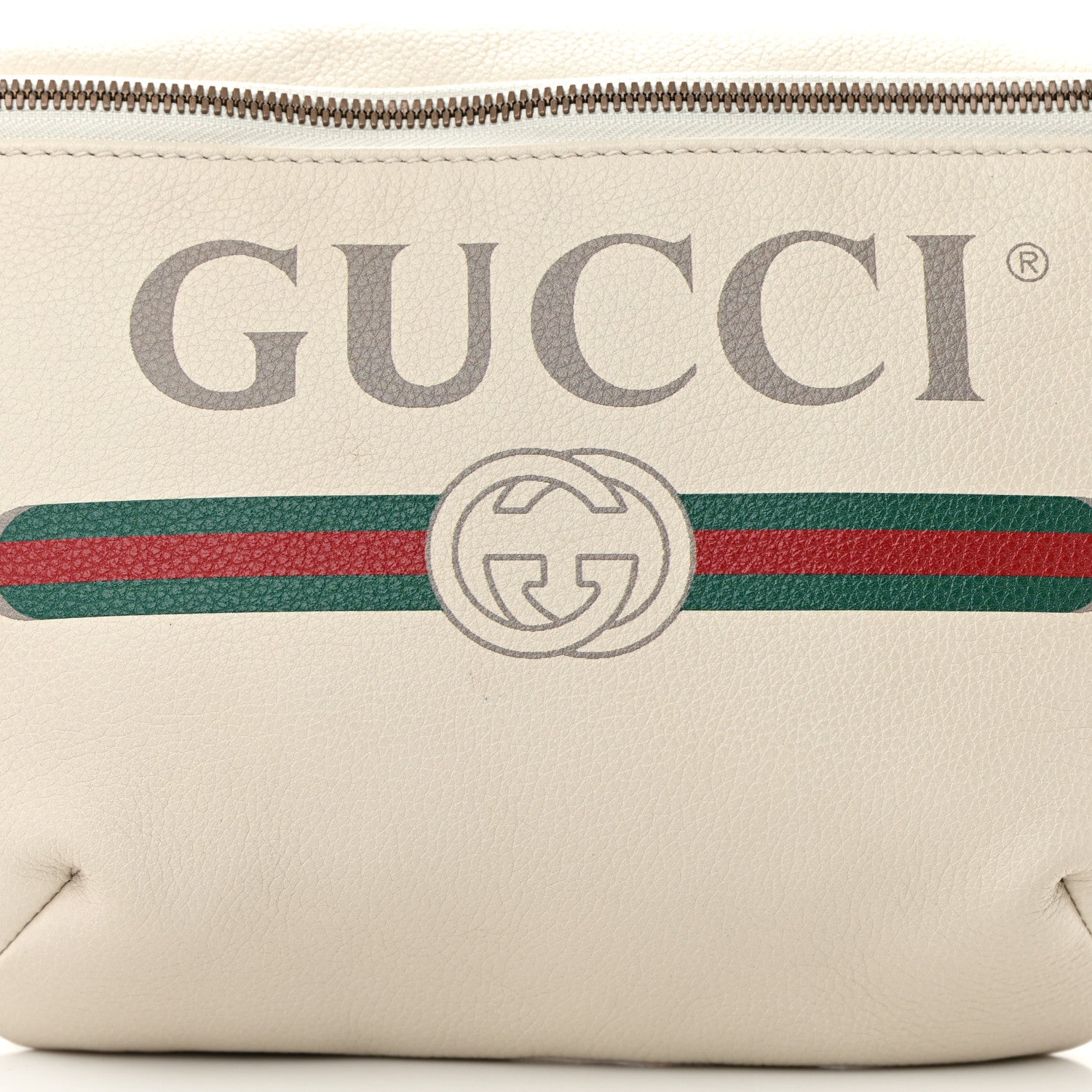 Gucci Grained Calfskin Logo Belt Bag White 8 of 12