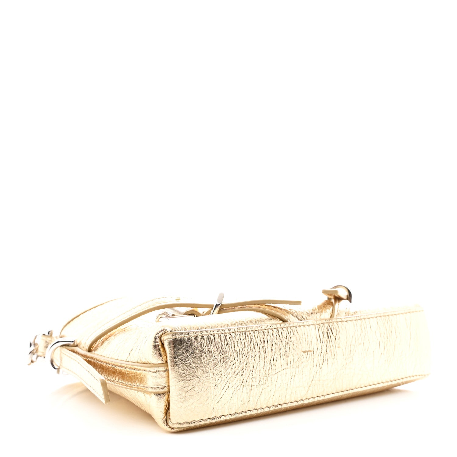 Givenchy Metallic Tumbled Calfskin Nano Voyou Bag Golden Sand