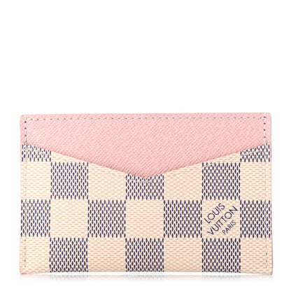 Louis Vuitton Damier Azur Daily Card Holder Rose Ballerine 1 of 6