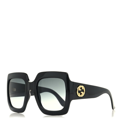 Gucci Acetate Square Frame Sunglasses GG0053S Black 1 of 8
