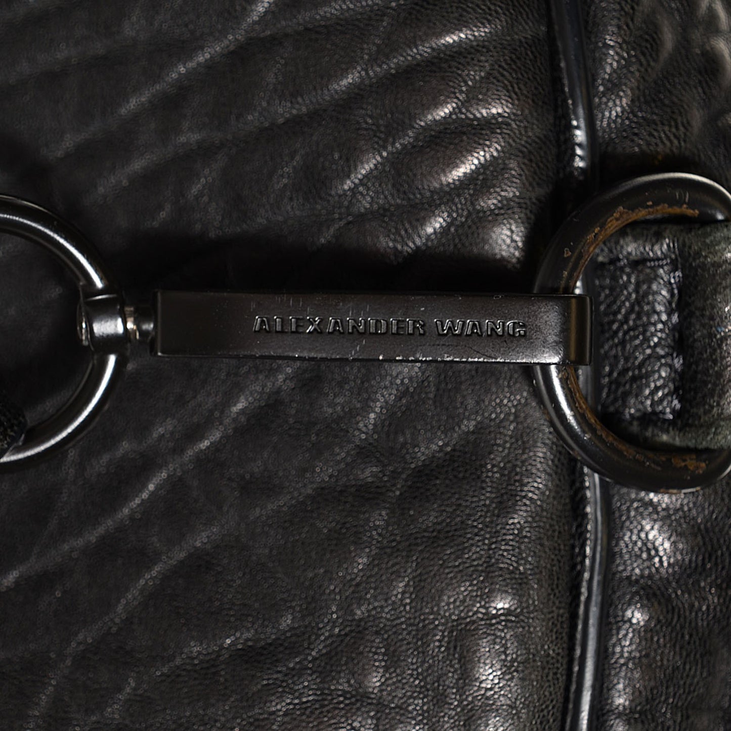 Pebbled Lambskin Rocco Black Matte Black Hardware