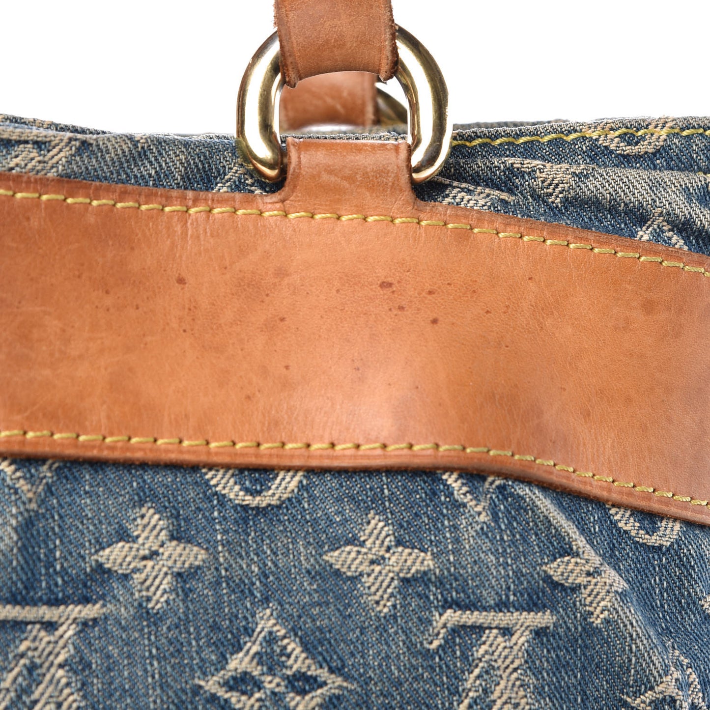 Monogram Denim Sac Plat Blue