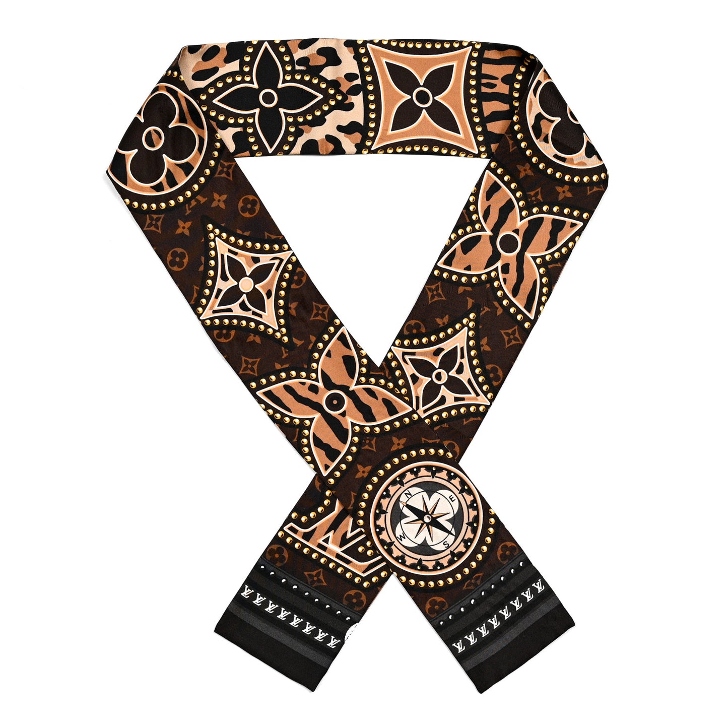 Silk Monogram LV World Bandeau Brown