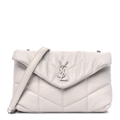 Saint Laurent Lambskin Quilted Toy Loulou Puffer Monogram Chain Satchel Crema Soft 1 of 4
