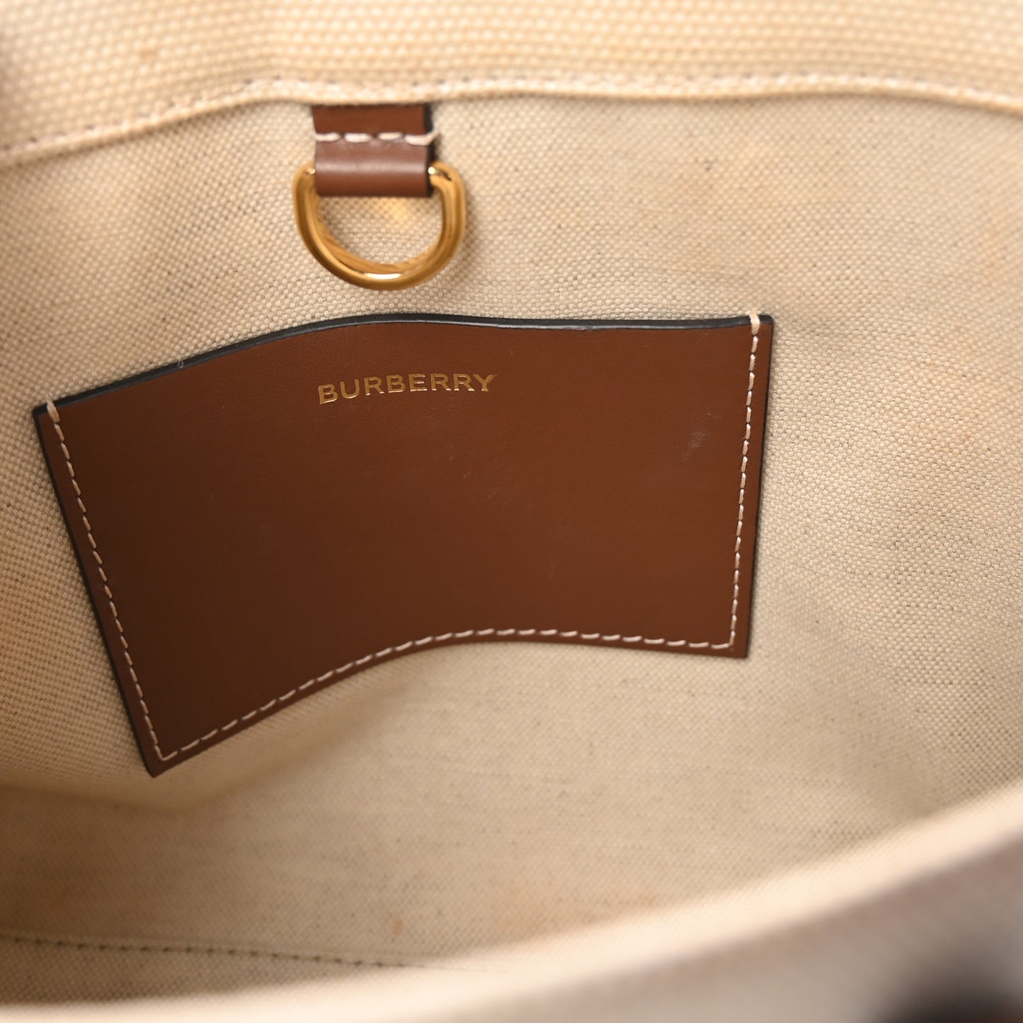 Canvas Smooth Calfskin Mini Two Tone Freya Tote Brown