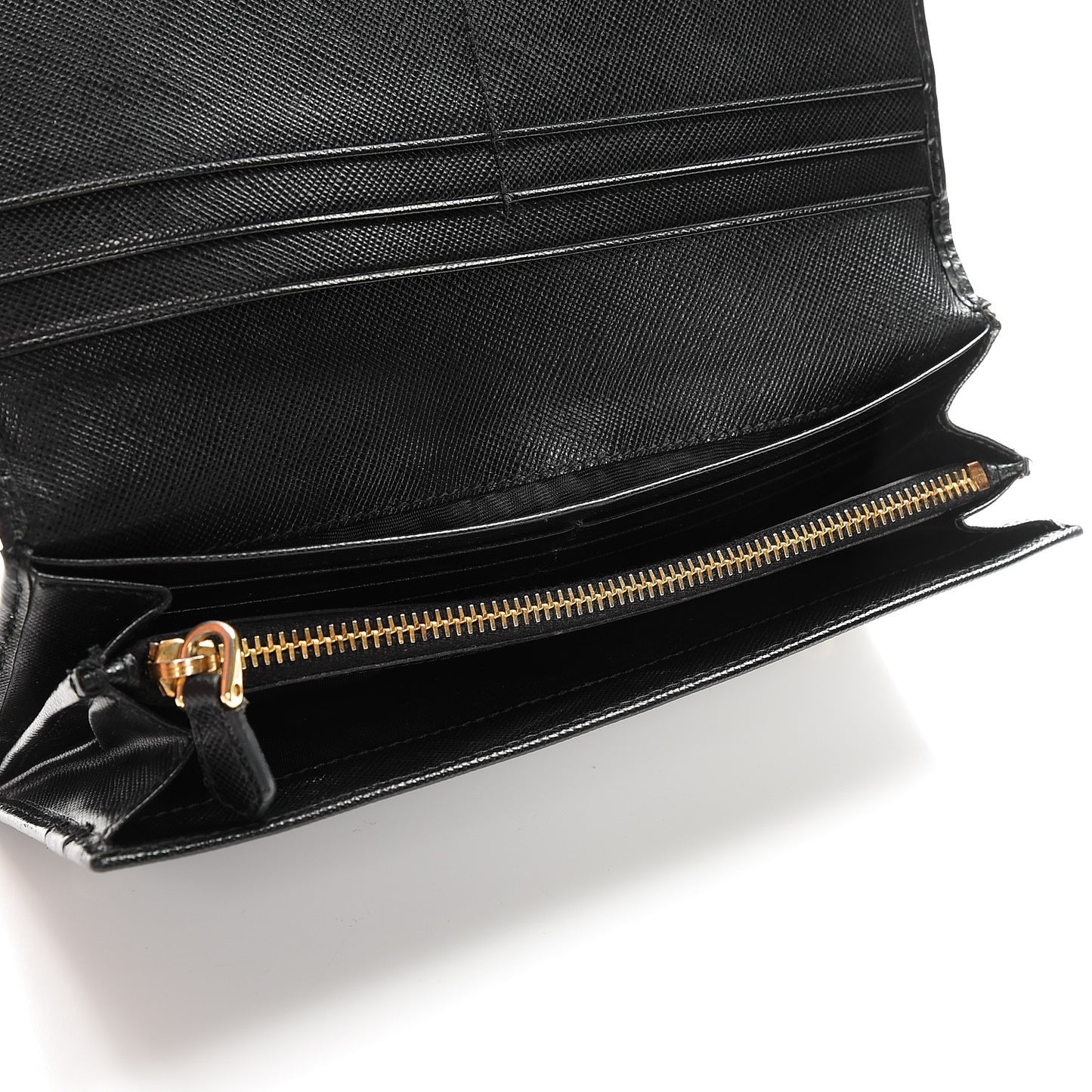 Saffiano Continental Flap Wallet Nero Black