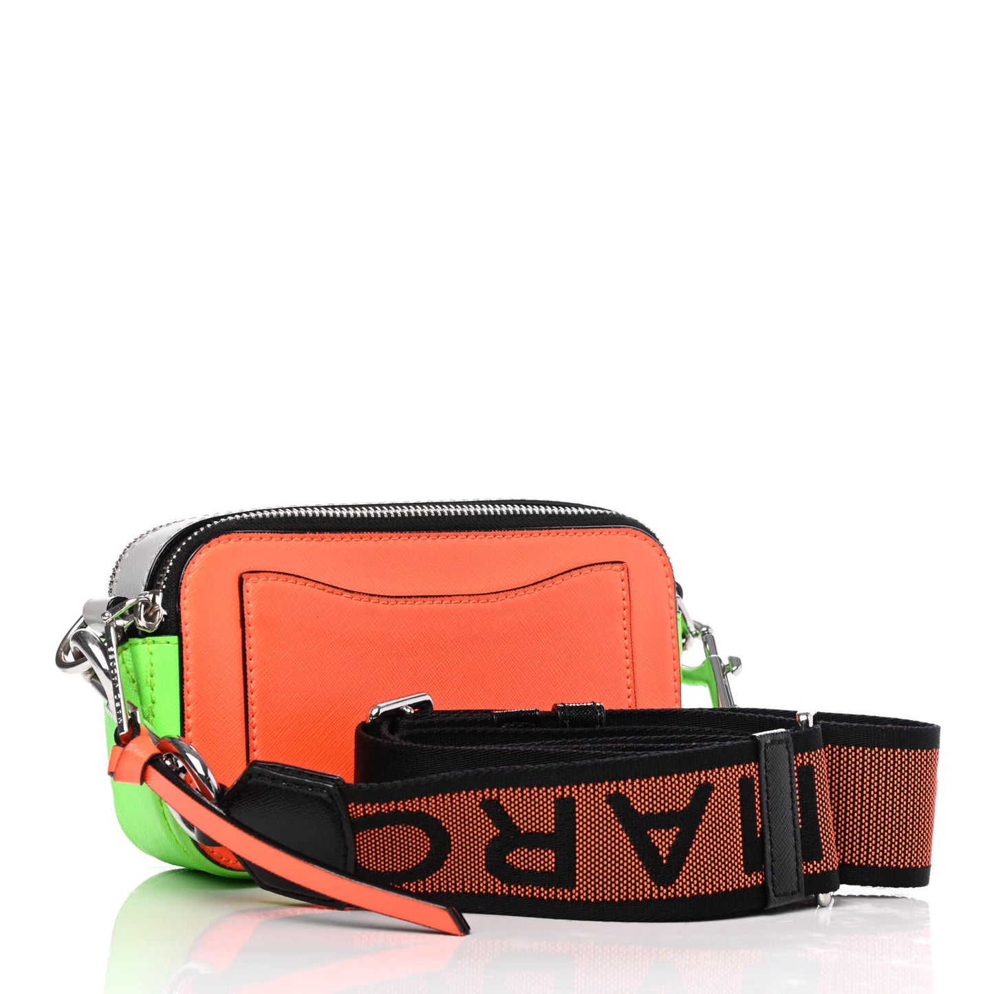 Saffiano Small Fluoro Snapshot Camera Bag Neon Orange