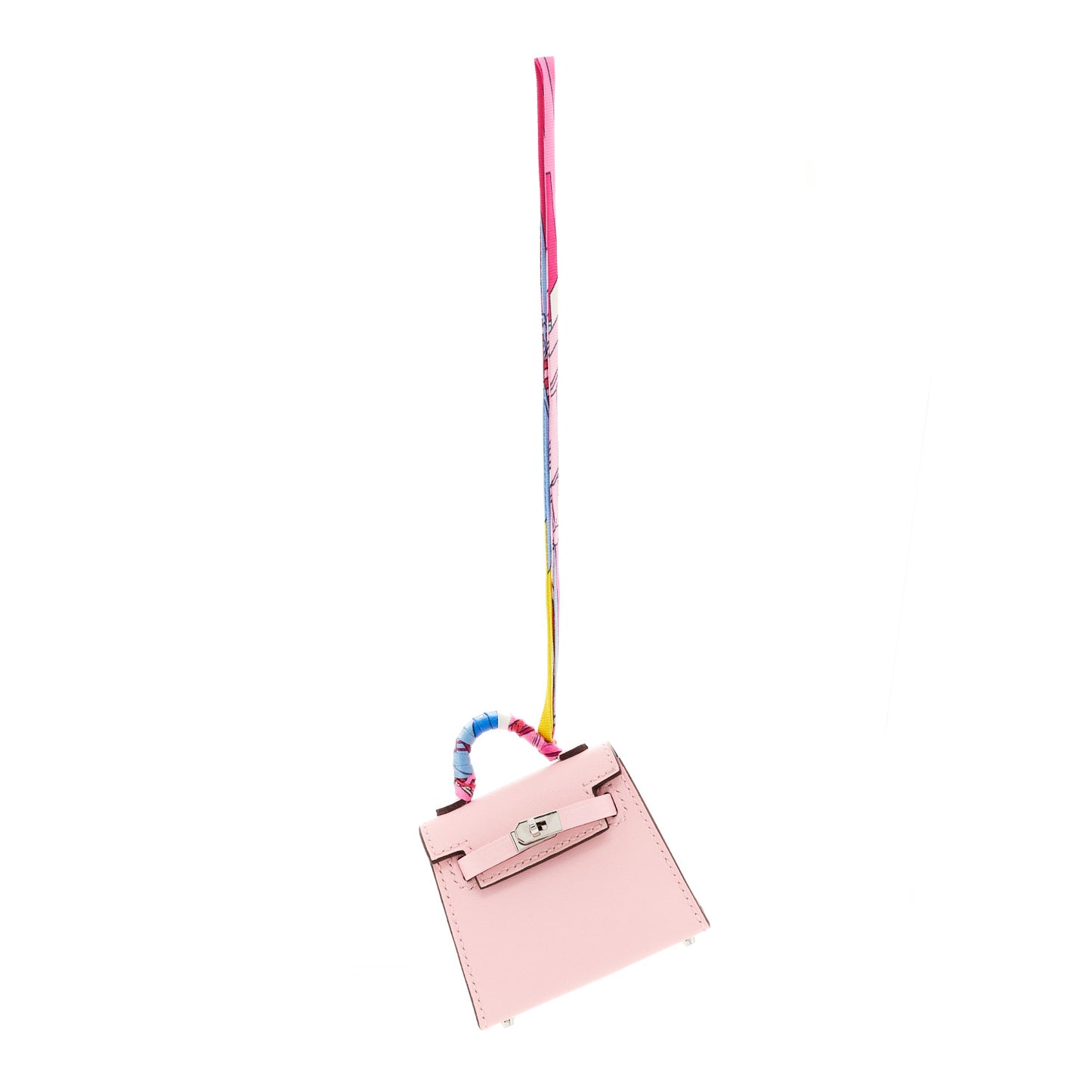 Tadelakt Mini Kelly Twilly Bag Charm Rose Sakura