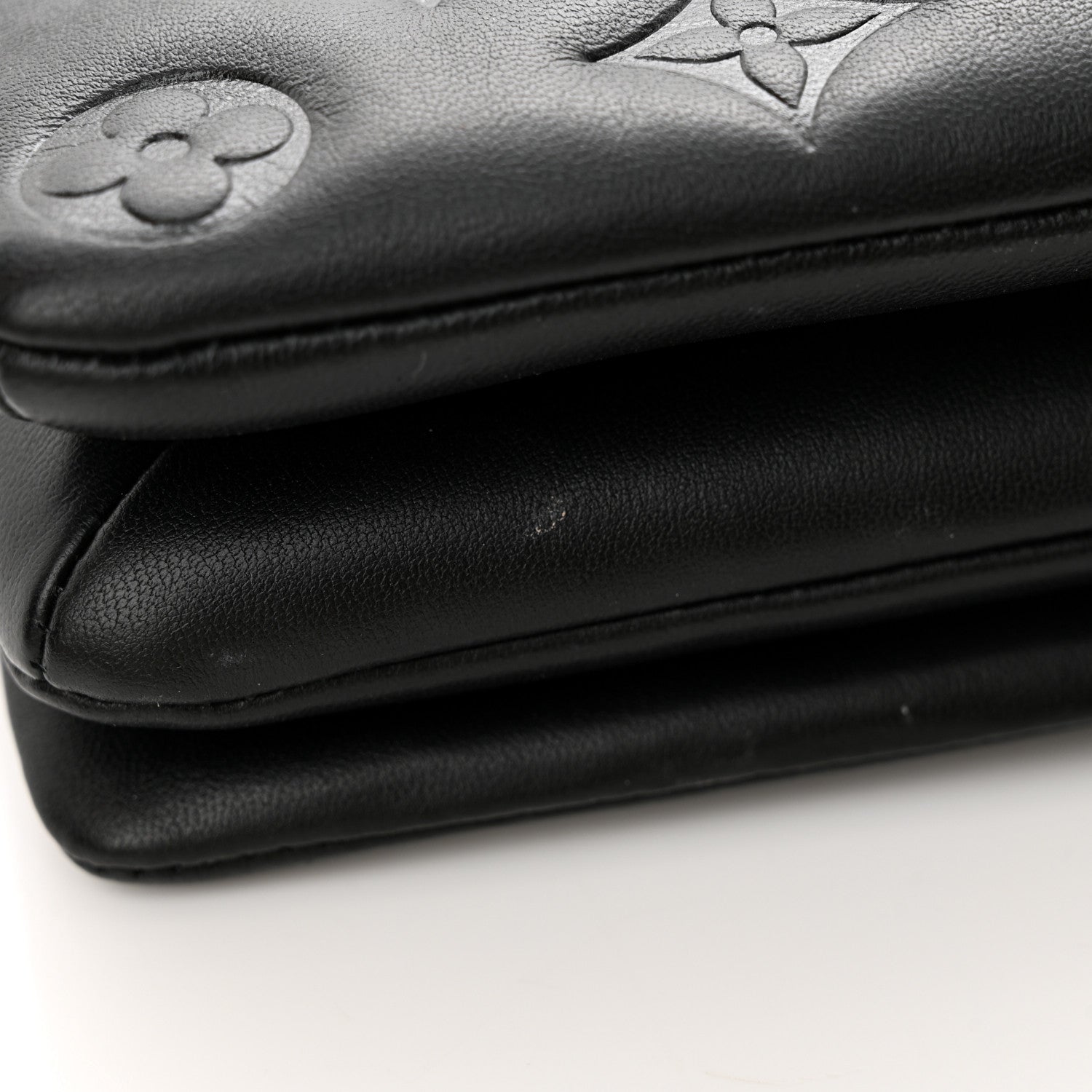 Louis Vuitton Lambskin Embossed Monogram Pochette Coussin Black 14 of 14