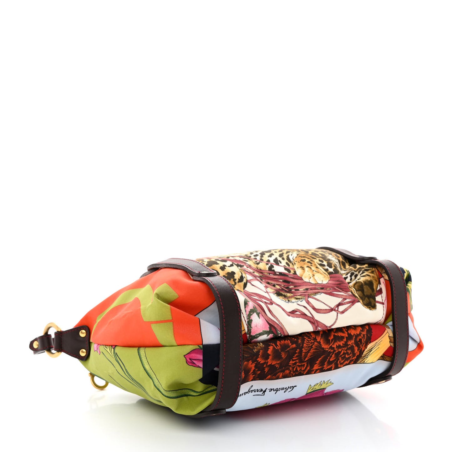 Calfskin Nylon Printed Baguette Multicolor