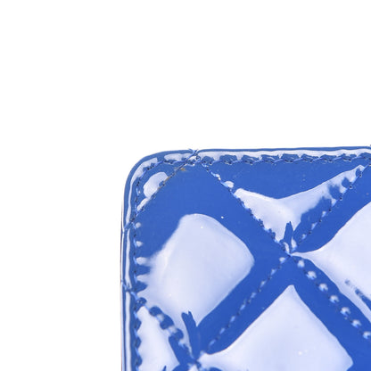 Chanel Patent Quilted Zipped Pocket Wallet Blue 11 of 15
