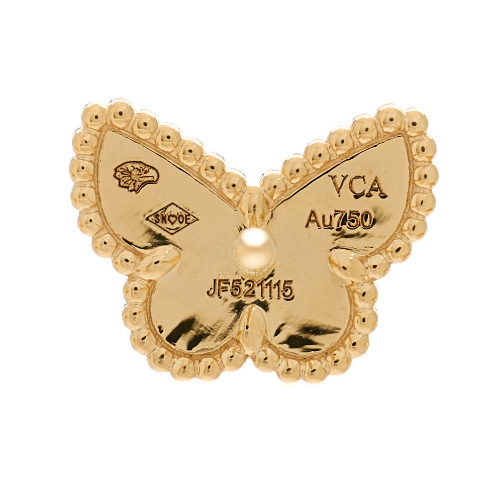 18K Yellow Gold Mother of Pearl Sweet Alhambra Butterfly Earrings