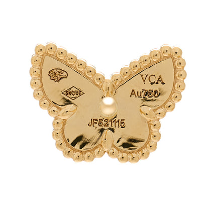 Van Cleef & Arpels 18K Yellow Gold Mother of Pearl Sweet Alhambra Butterfly Earrings 4 of 5