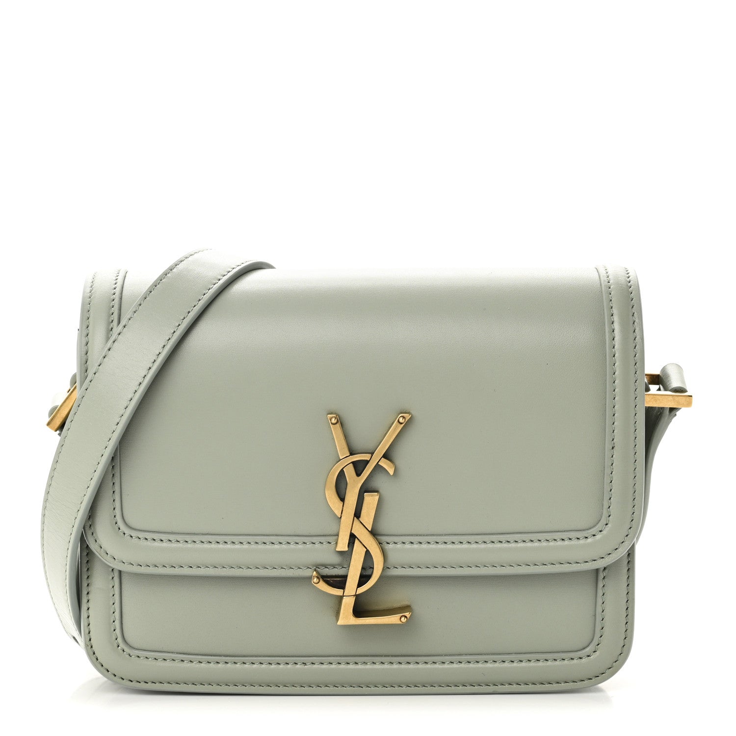 Saint Laurent Smooth Calfskin Small Solferino Satchel Acqua 1 of 9