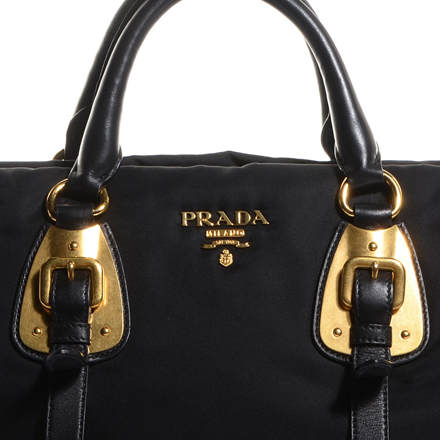Prada Tessuto Nylon Calfskin Shopping Satchel Black 10 of 10
