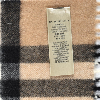 Burberry Cashmere Giant Check Fringe Scarf Archive Beige 3 of 4