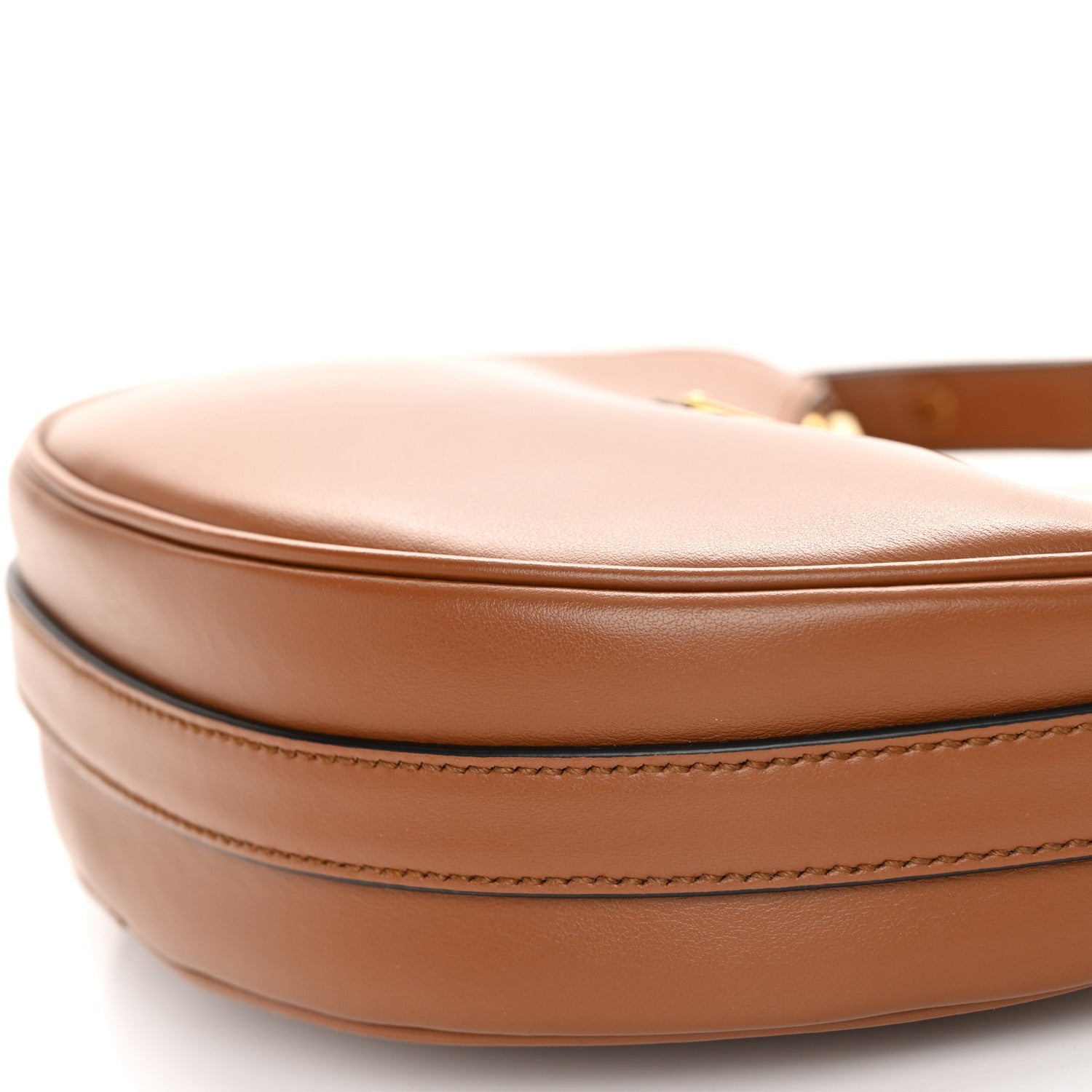 Prada Soft Calfskin Arque Shoulder Bag Cognac 10 of 10