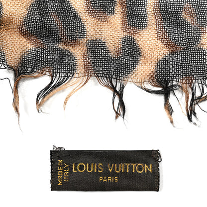 Louis Vuitton Cashmere Silk Leopard Etole Stole Marron 4 of 4