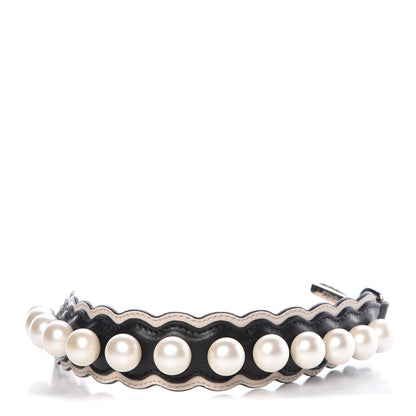 Fendi Calfskin Pearl Embellished Mini Strap You Black Camelia 1 of 4