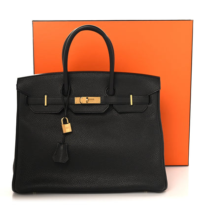 Hermes Taurillon Clemence Birkin 35 Black 13 of 13