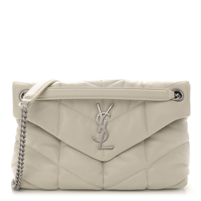 Saint Laurent Lambskin Quilted Toy Loulou Puffer Monogram Chain Satchel Crema Soft 1 of 10