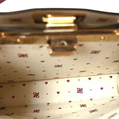 Fendi Vitello Seta Shiny Nappa Chinese Valentines Day Karligraphy Small Peekaboo I SEE U Satchel Panna Rosso Cardinale 5 of 10