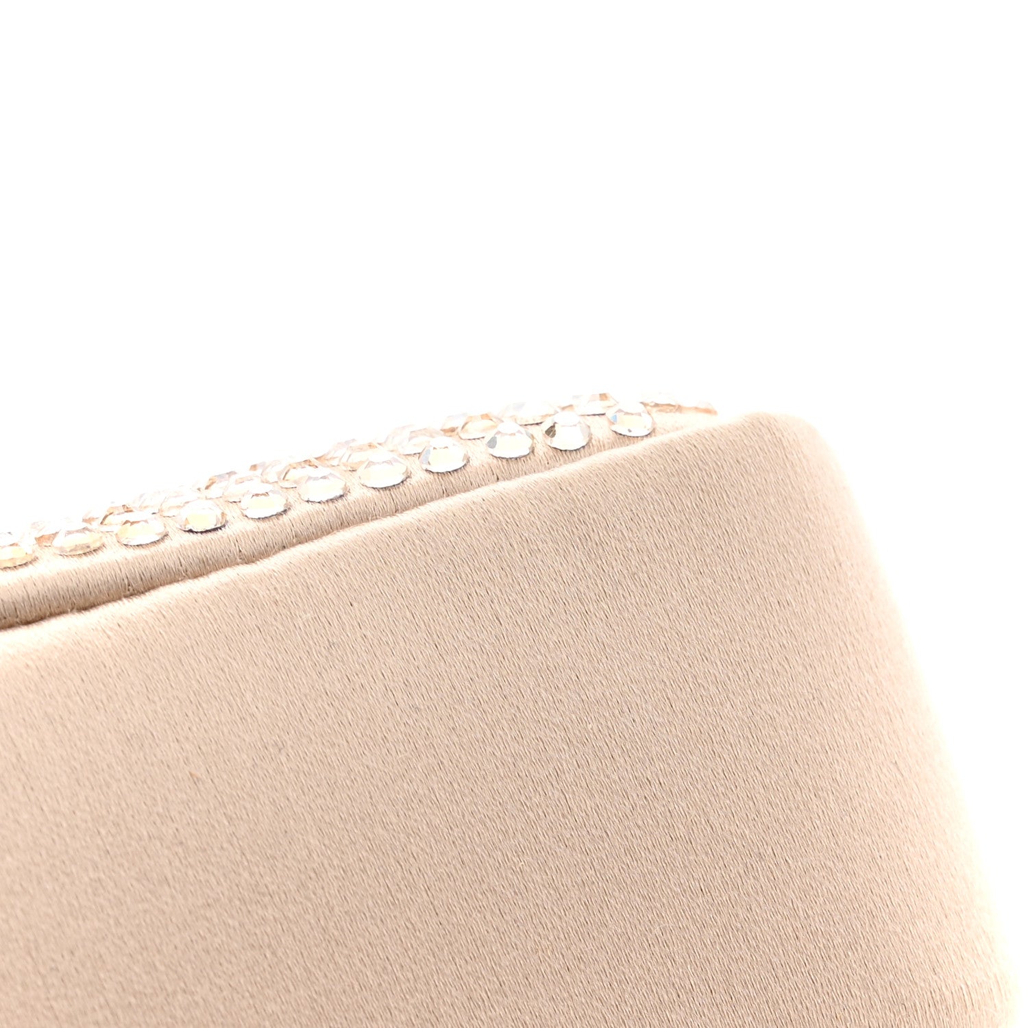 Versace Satin Crystal Medusa Chain Clutch Beige 10 of 10