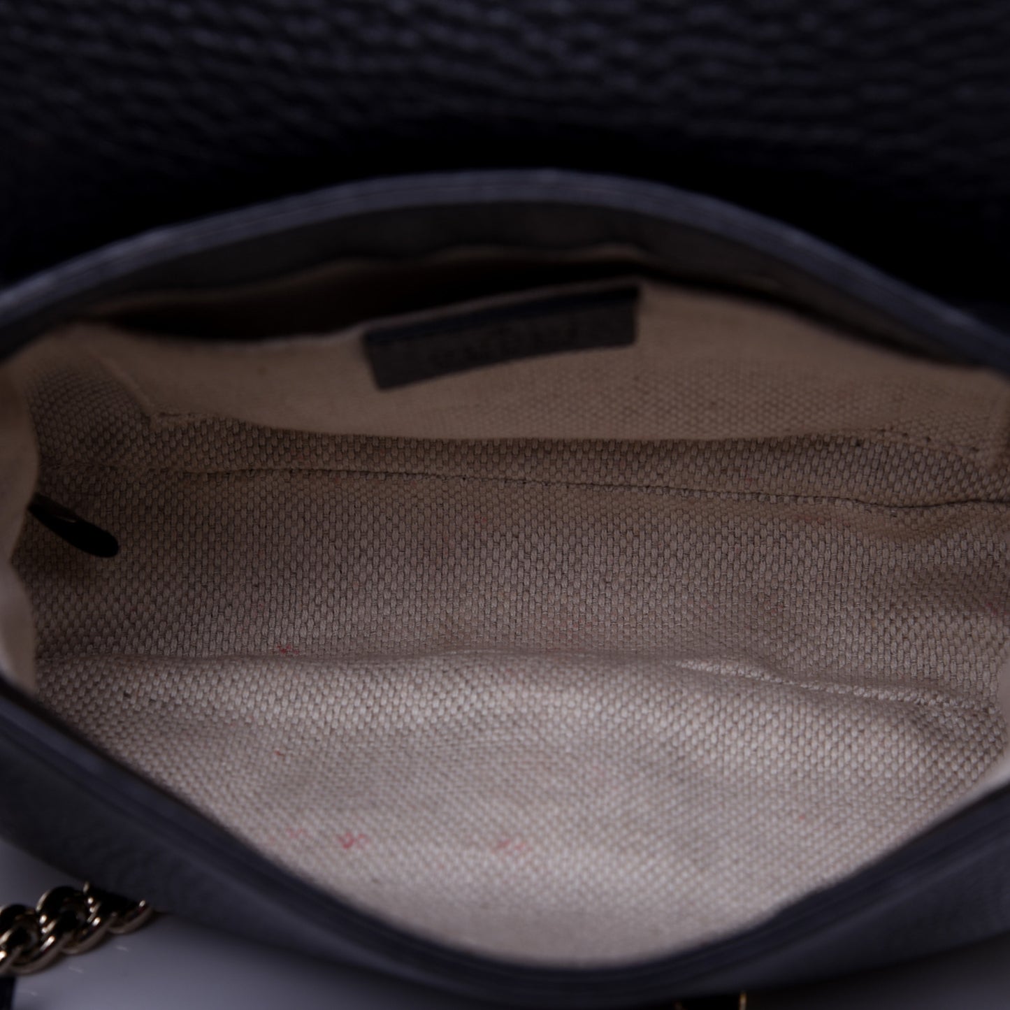 Pebbled Calfskin Small Soho Flap Crossbody Black