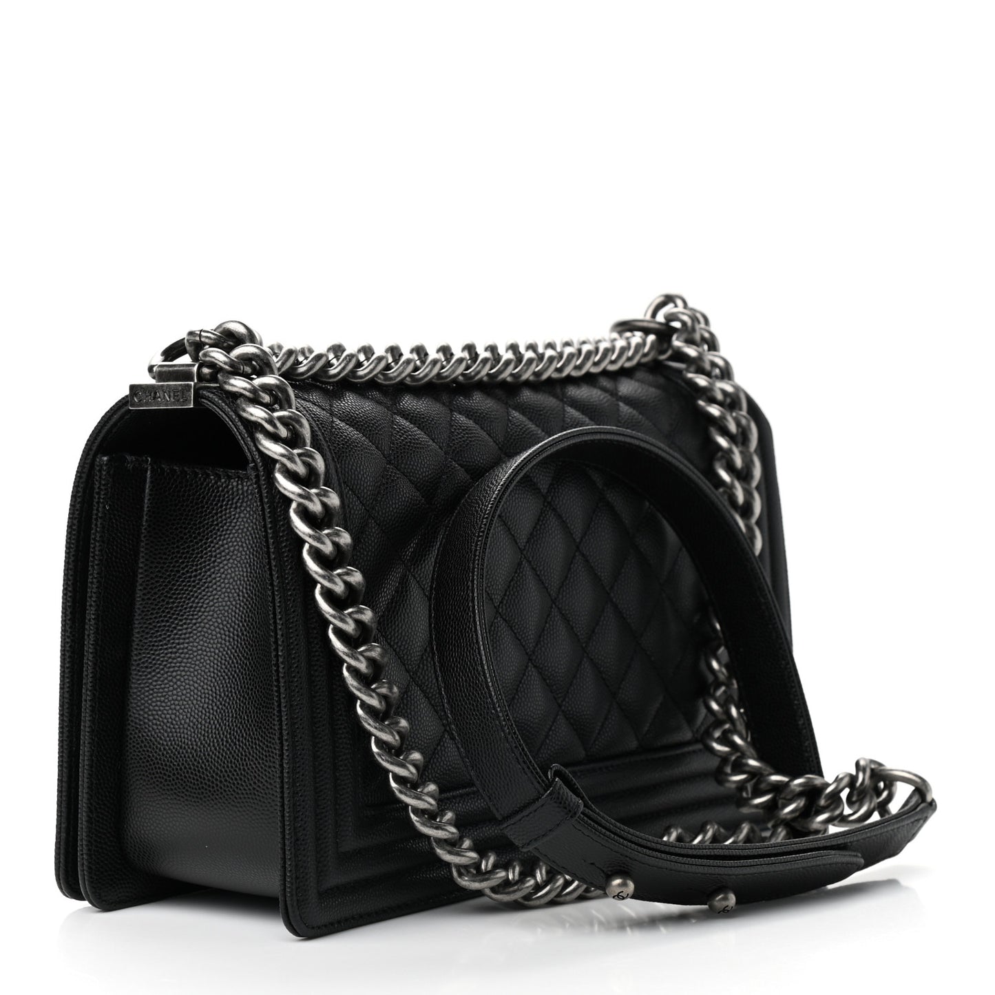 Caviar Quilted Medium Boy Flap Black
