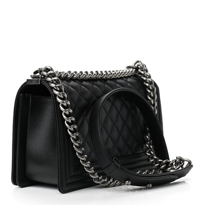 Chanel Caviar Quilted Medium Boy Flap Black 3 of 9