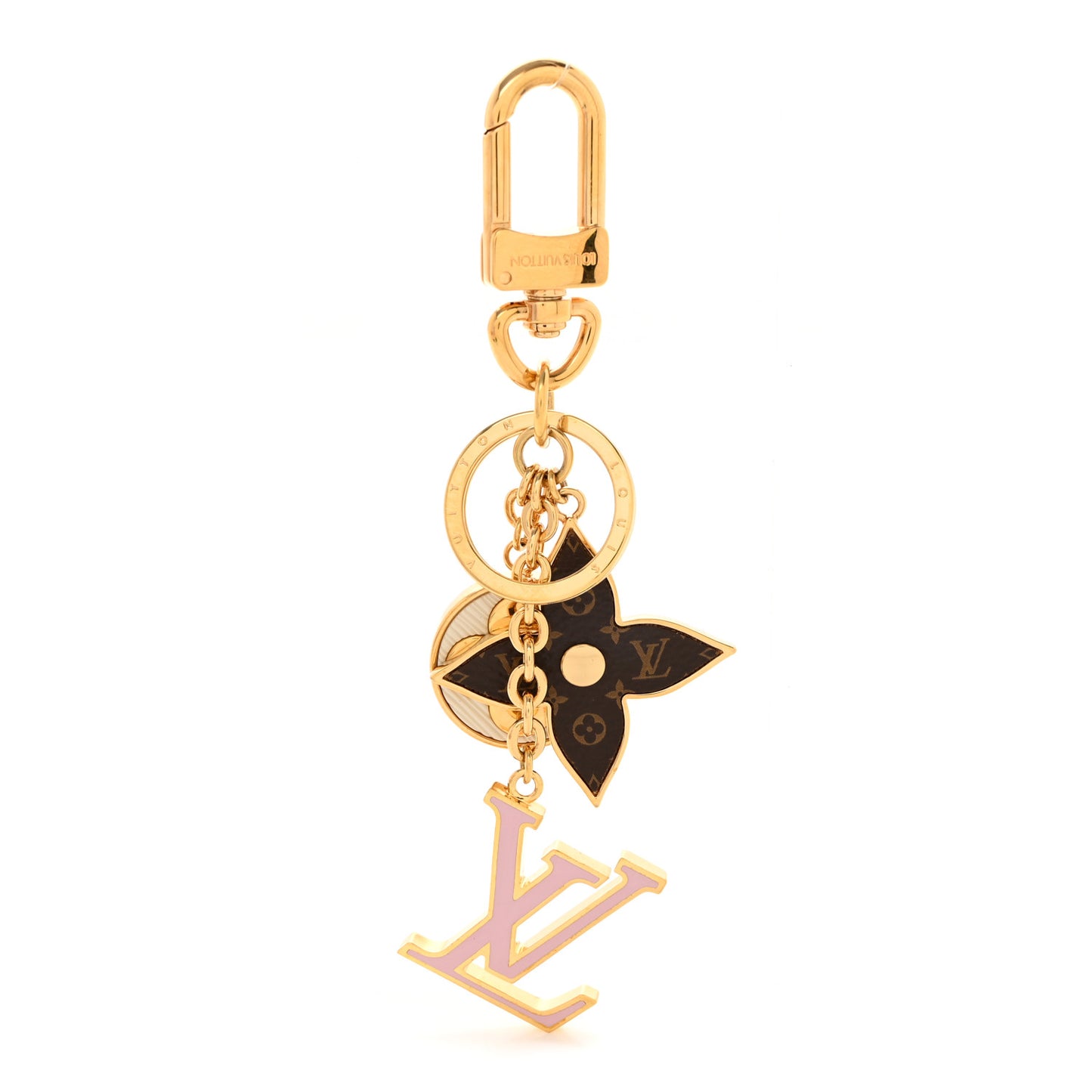 Metal Monogram Epi Spring Street Bag Charm Key Holder Gold