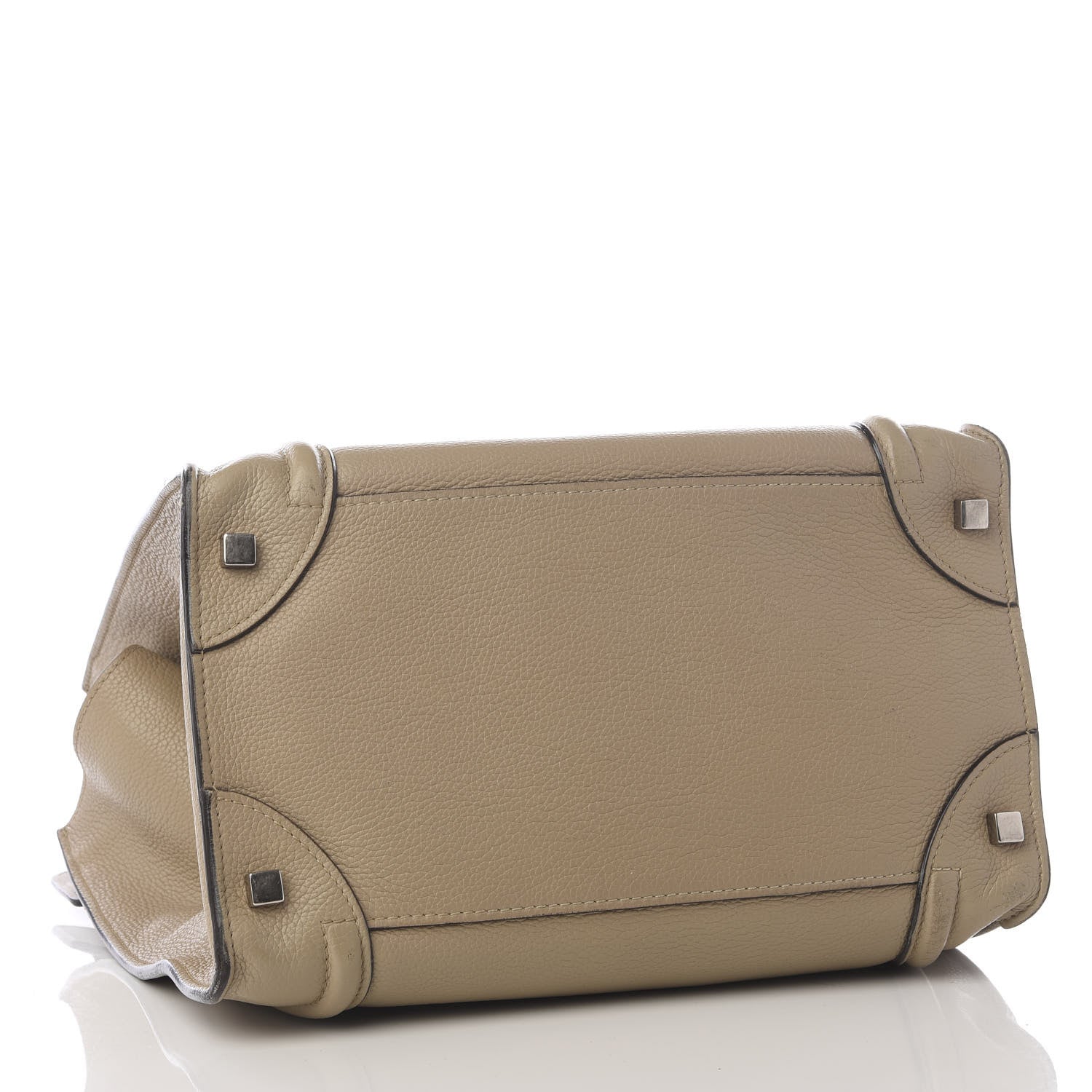 Celine Drummed Calfskin Mini Luggage Taupe 3 of 11