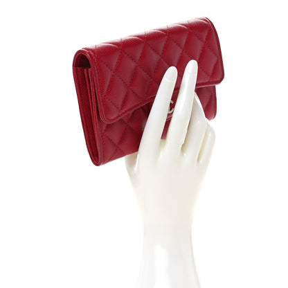 Chanel Caviar Quilted Medium Flap Wallet Dark Pink 2 of 8