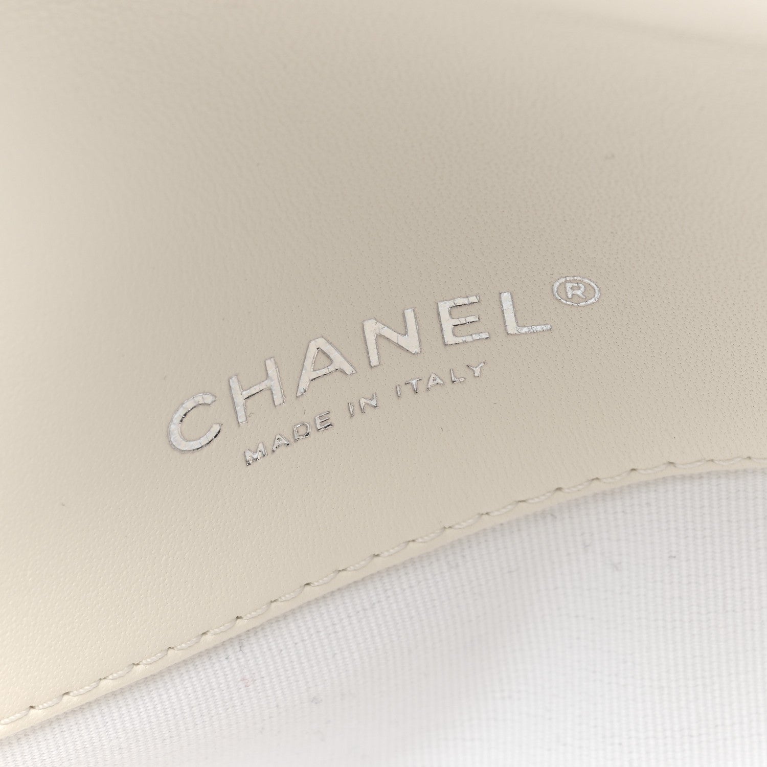 Chanel Printed Lambskin Logo CC Envelope Clutch With Chain White 6 of 10